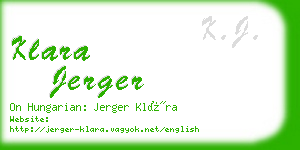 klara jerger business card